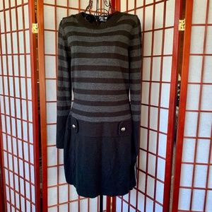 By & By Stripe & Block Skirt Sweater dress NWT